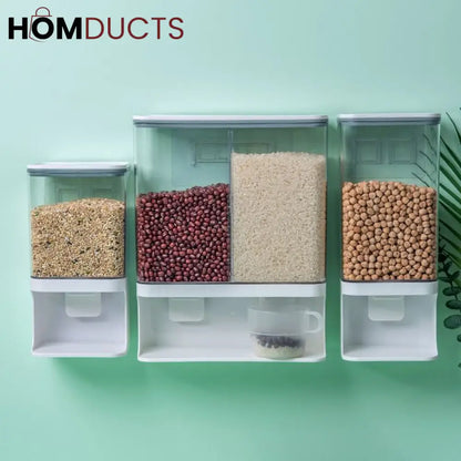 Wall Mounted Punch Free Rice And Cereal Dispenser
