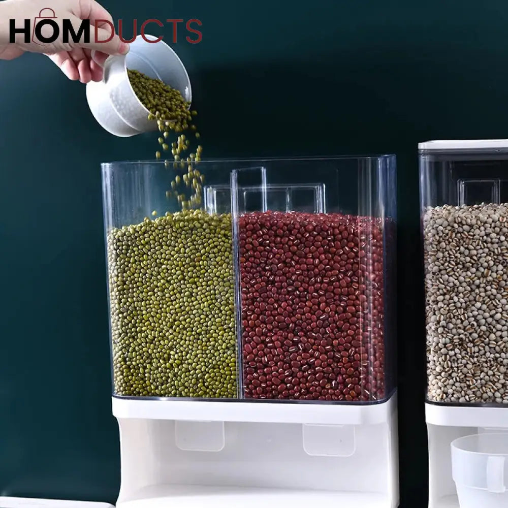 Wall Mounted Punch Free Rice And Cereal Dispenser