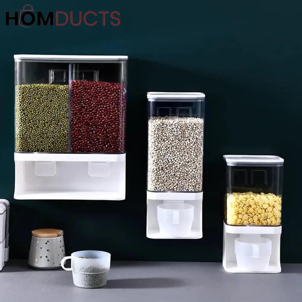 Wall Mounted Punch Free Rice And Cereal Dispenser