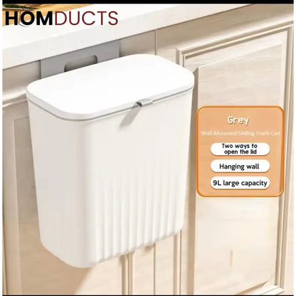 Wall-Mounted Slim Trash Bin – Space-Saving Kitchen Waste Container with Lid