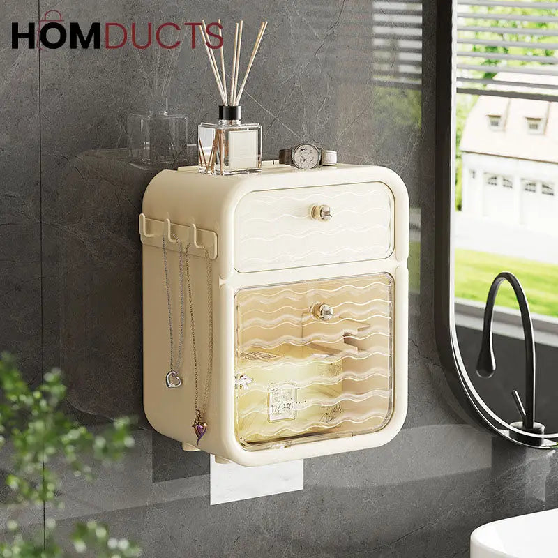 Wall Mounted Toilet Paper Holder With Drawer