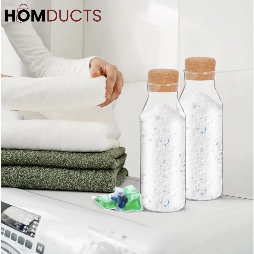 Wooden Cork Borosilicate Glass Bottle